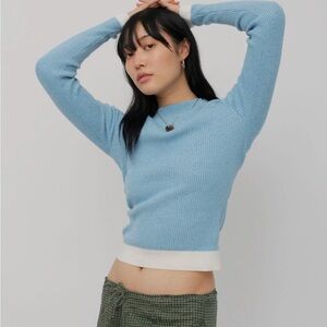Maison Martin Margiela Light Blue Crew Neck Sweater